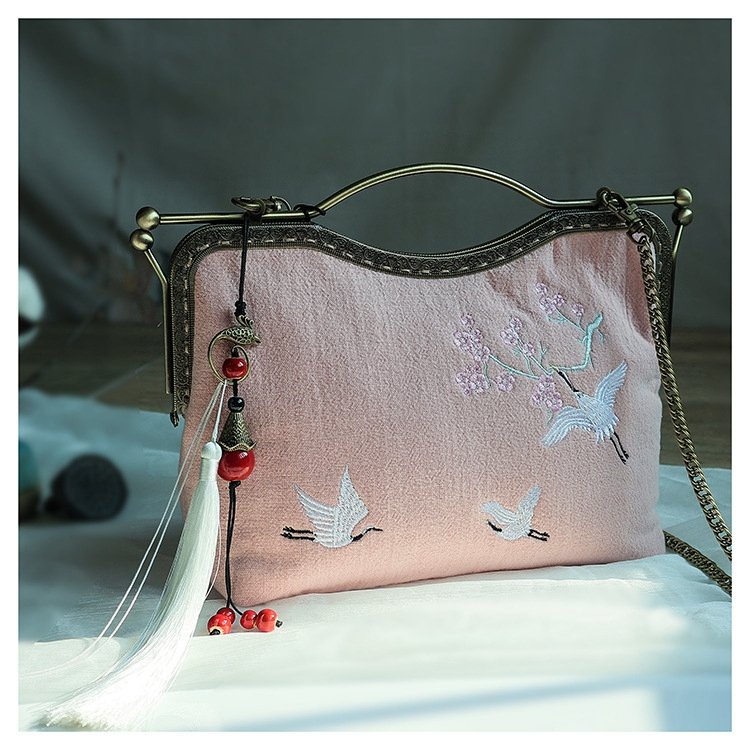 Chinese Embroidered Floral Handbag