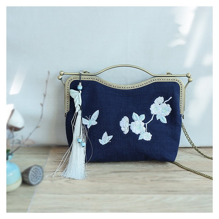 Chinese Embroidered Floral Handbag
