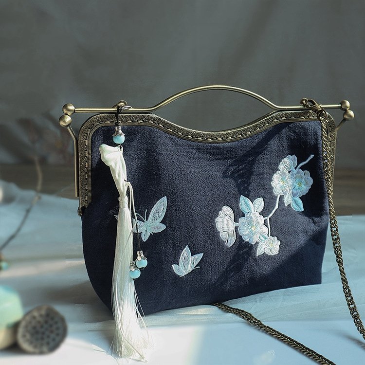 Chinese Embroidered Floral Handbag