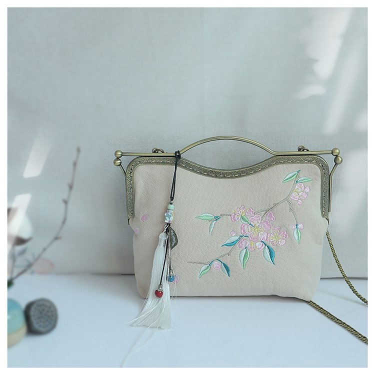 Chinese Embroidered Floral Handbag