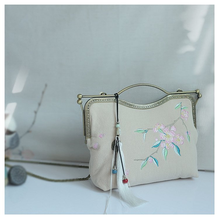 Chinese Embroidered Floral Handbag