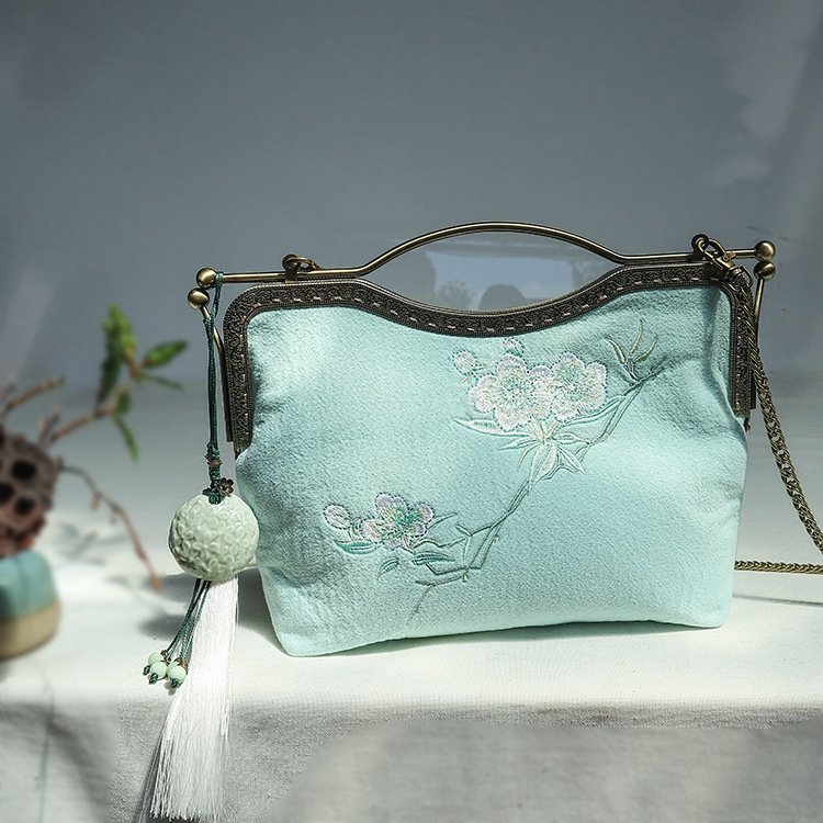 Chinese Embroidered Floral Handbag