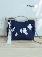 Chinese Cheongsam Embroidered Floral Handbag Portable Crossbody Bag - Image 4
