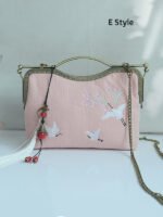 Chinese Cheongsam Embroidered Floral Handbag Portable Crossbody Bag - Image 5