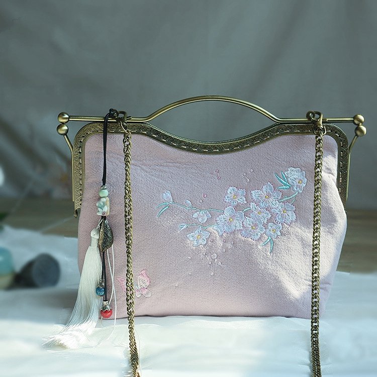 Chinese Embroidered Floral Handbag