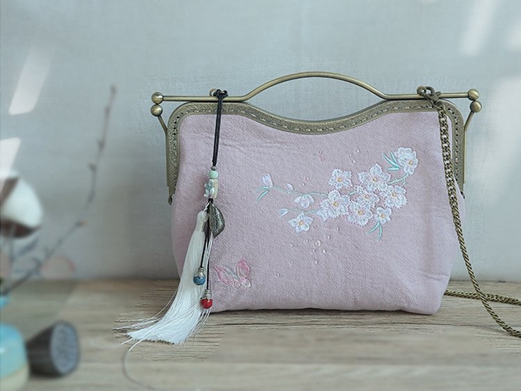 Chinese Embroidered Floral Handbag