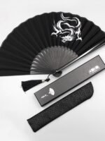 Chinese Folding Fan Men’s Domineering Black Dragon Fan