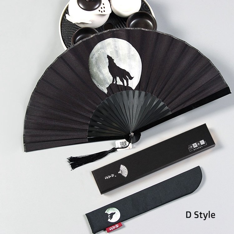 Chinese Folding Fan Black Dragon Fan