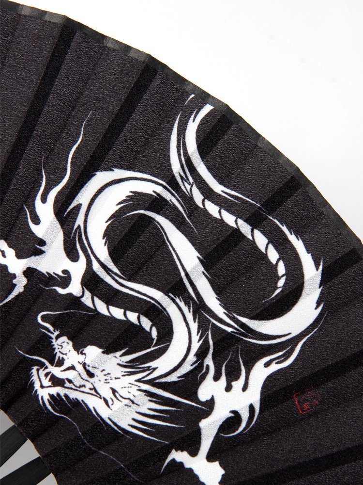 Chinese Folding Fan Black Dragon Fan
