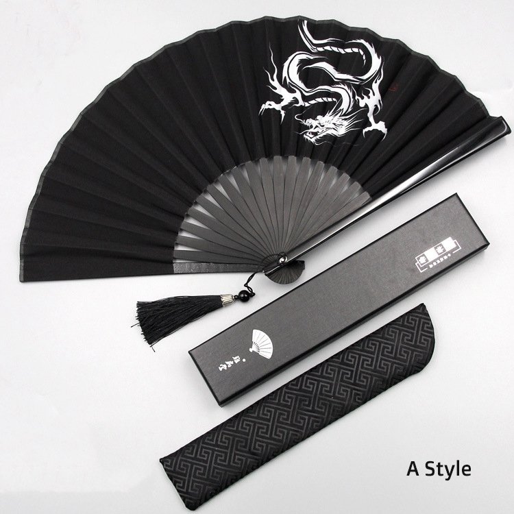 Chinese Folding Fan Black Dragon Fan