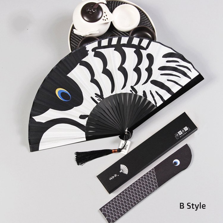 Chinese Folding Fan Black Dragon Fan