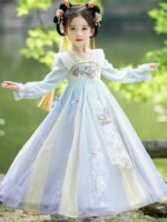 Chinese Ancient Clothing Hanfu Long Sleeved Girl Princess Dress