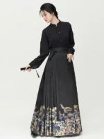 Stylish Chinese Hanfu Mamianqun Modern Dress