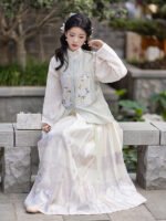 Ming Dynasty Dress Cotton Short Shirt with Horse Face Skirt - Image 3