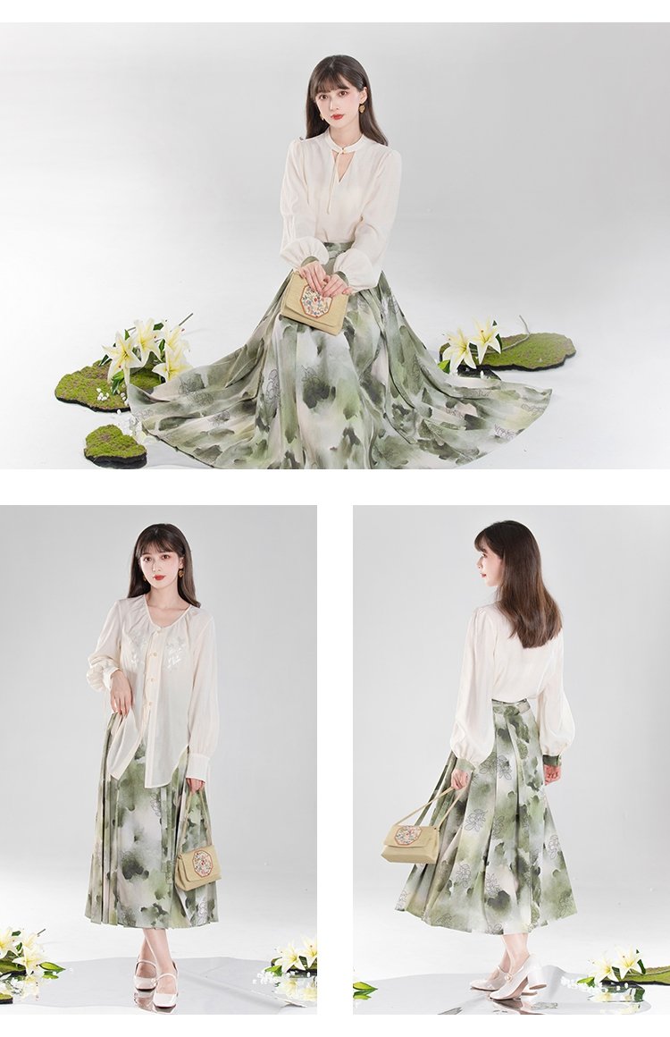Chinese Hanfu Pleated Skirt