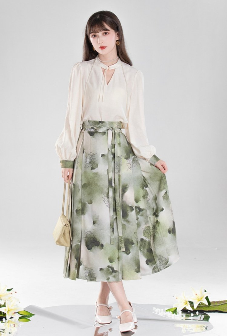 Chinese Hanfu Pleated Skirt