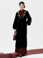 New Chinese Style Wool Coat for Women – Embroidered Elegant Daily Outerwear - Image 3