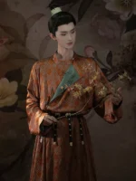Ancient Chinese Male Hanfu Round Neck Robe