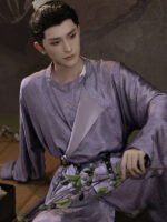 Ancient Chinese Male Hanfu Round Neck Robe - Image 4