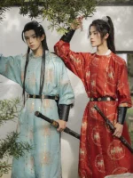 Chinese Mens Hanfu Xiake Clothing Multi Color