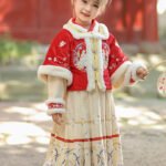 Chinese New Year Dress Girl Velvet Thickened Tang Suit