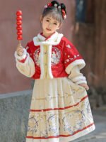 Chinese New Year Dress Girl Velvet Thickened Tang Suit - Image 2
