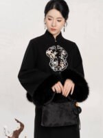 Chinese Patterned Winter Coat for Women – Elegant Daily Oriental Outerwear