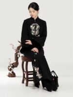 Chinese Patterned Winter Coat for Women – Elegant Daily Oriental Outerwear - Image 4