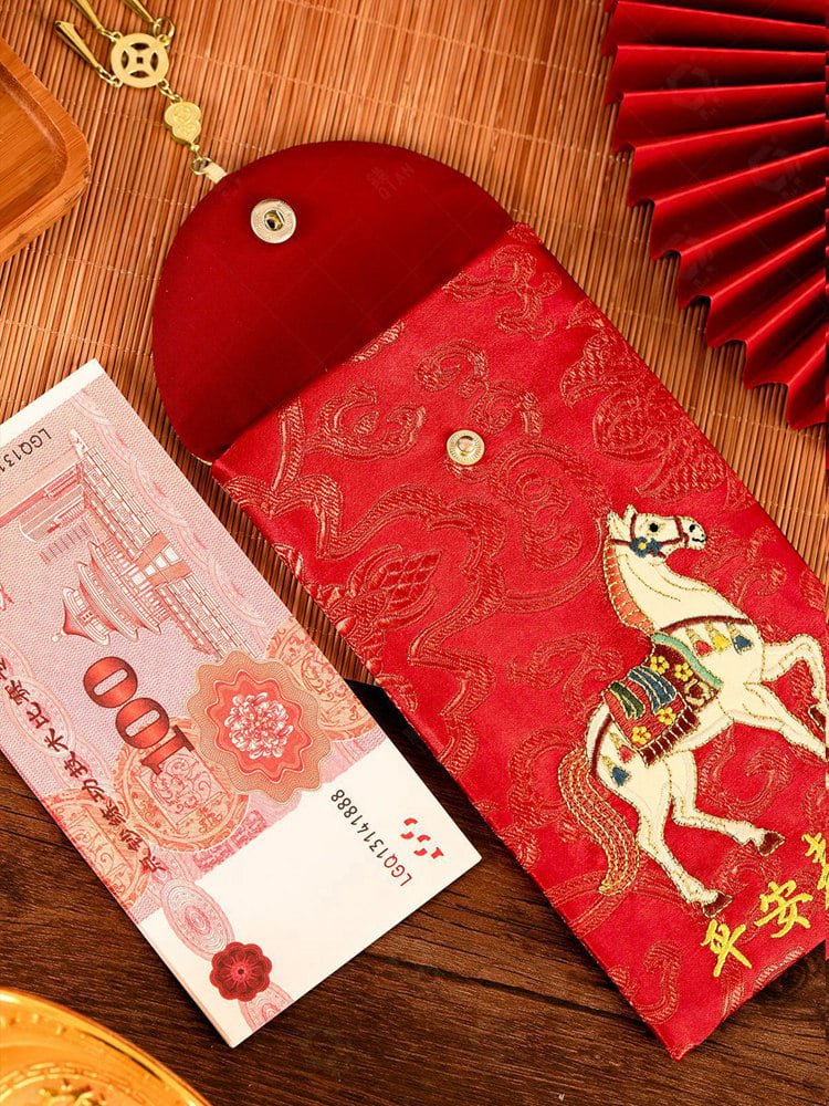 embroidered red envelope bag for lunar new year gift
