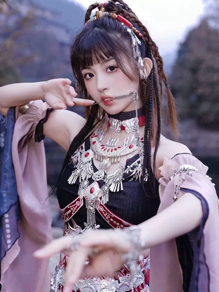 Chinese Style Hanfu Dance Dress Black