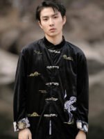 Exquisite Embroidered Chinese Style Jacket for Men - Image 2