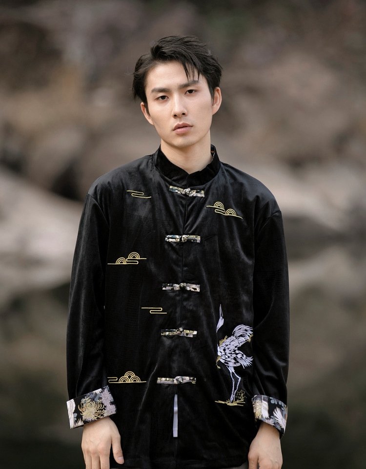 Embroidered Chinese Style Jacket for Men