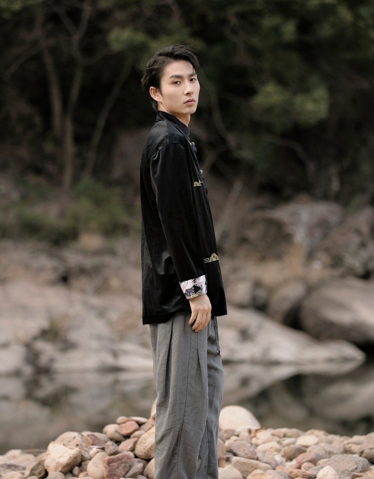 Embroidered Chinese Style Jacket for Men