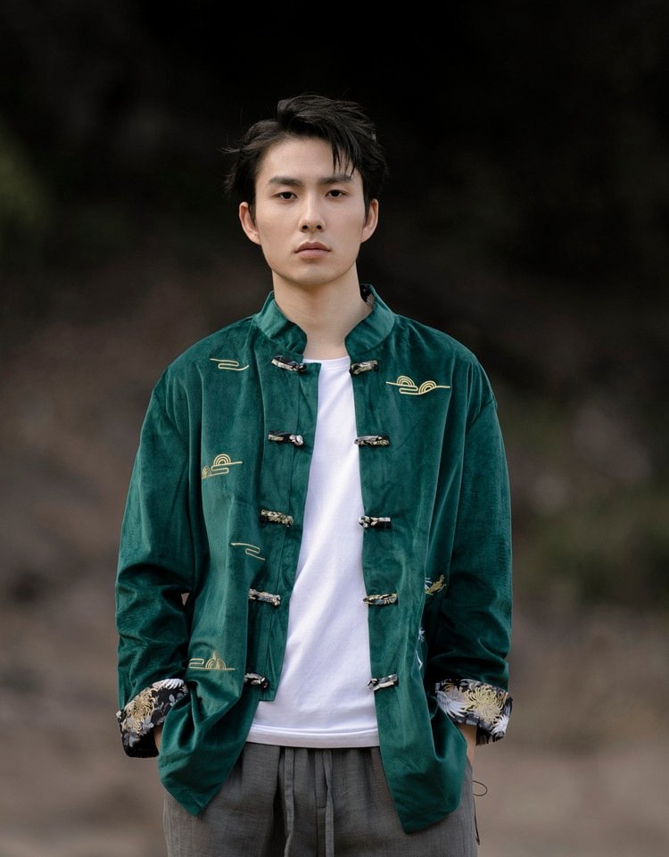 Embroidered Chinese Style Jacket for Men