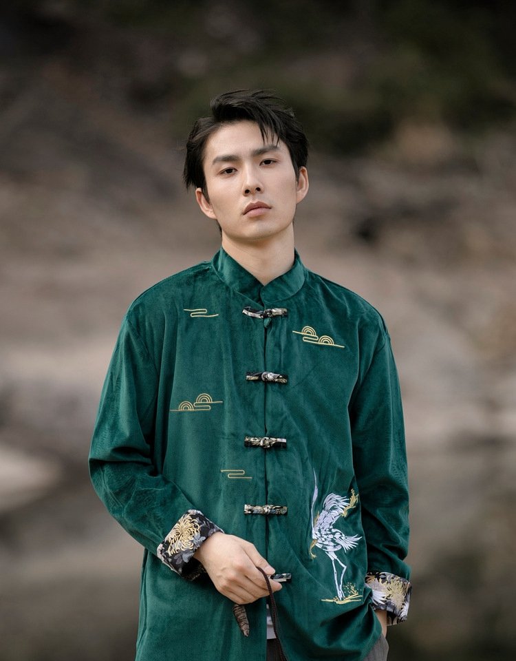 Embroidered Chinese Style Jacket for Men