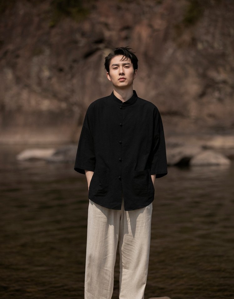 Chinese Style Linen Button-Down Shirt