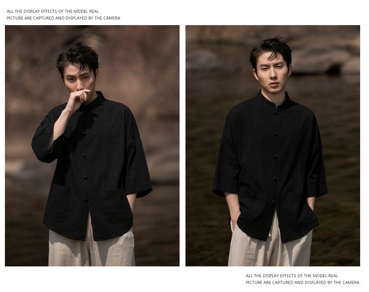Chinese Style Linen Button-Down Shirt