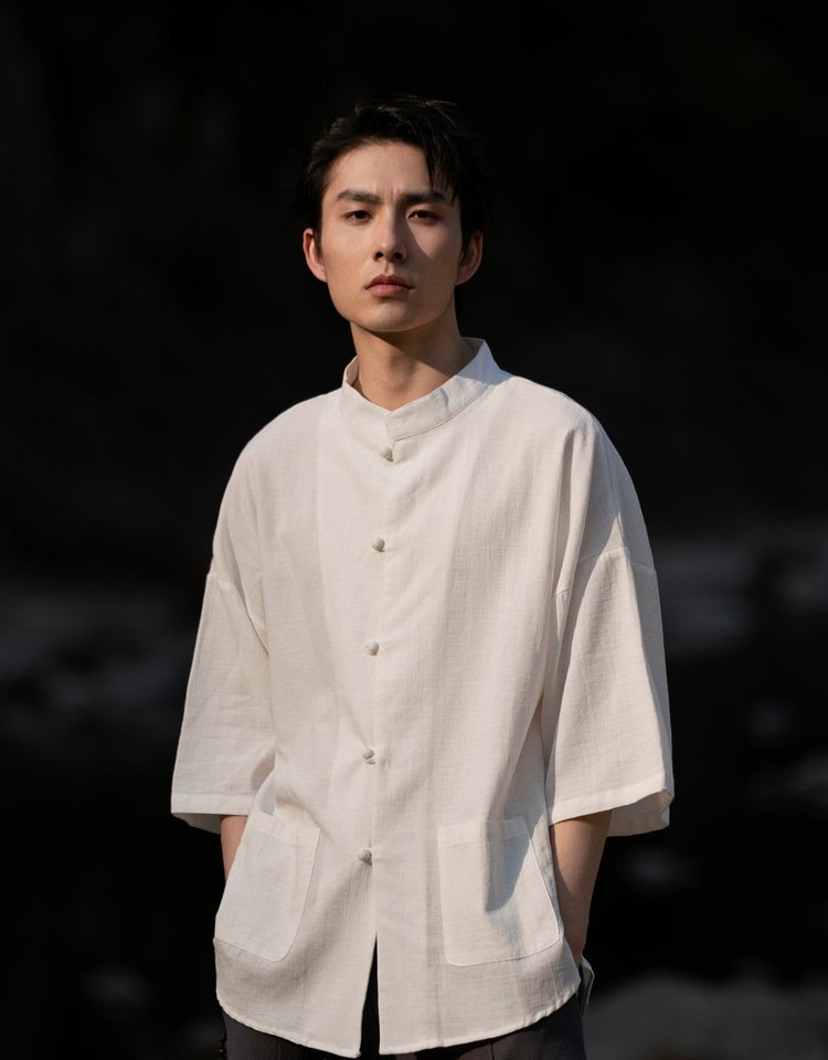 Chinese Style Linen Button-Down Shirt
