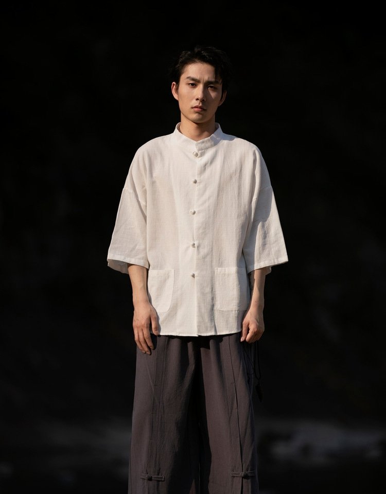 Chinese Style Linen Button-Down Shirt
