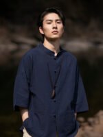 Refined Chinese Style Linen Button-Down Shirt - Image 2