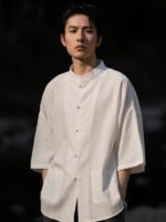 Refined Chinese Style Linen Button-Down Shirt - Image 4