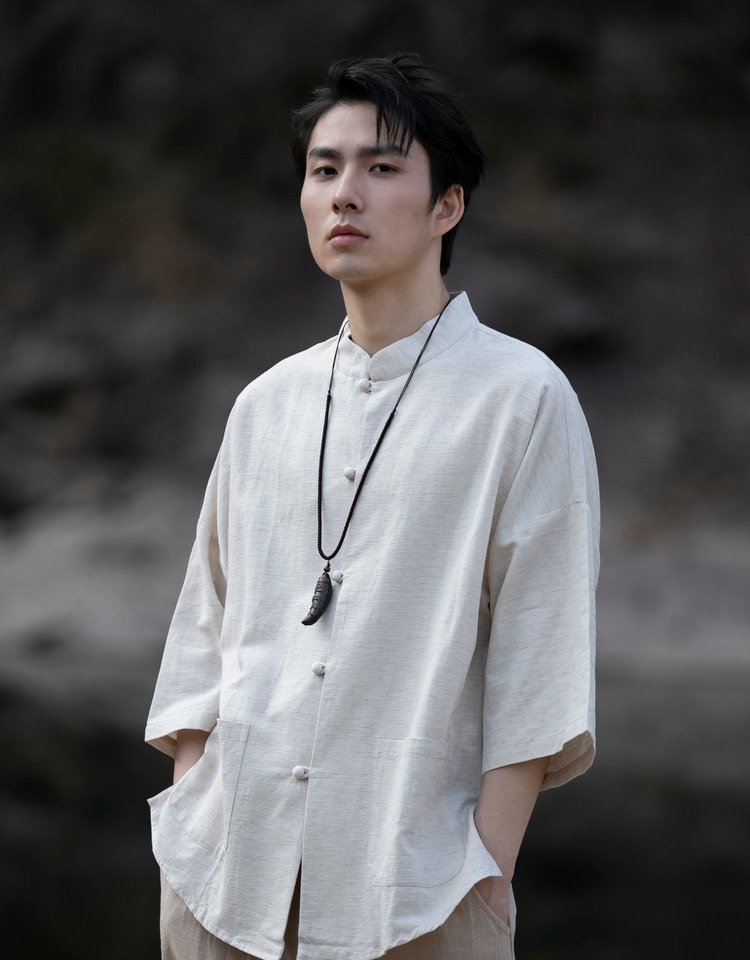 Chinese Style Linen Button-Down Shirt