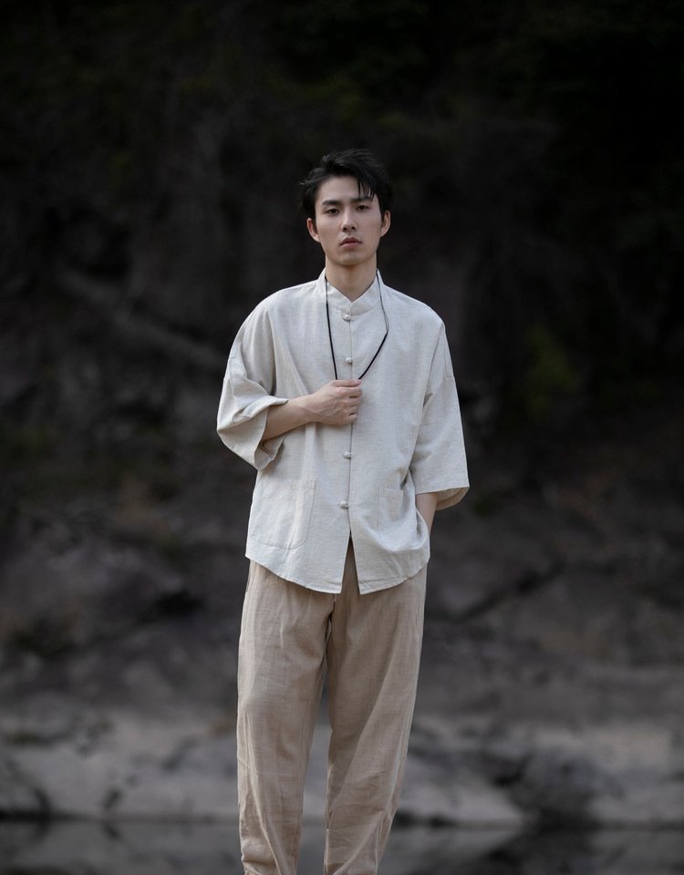 Chinese Style Linen Button-Down Shirt