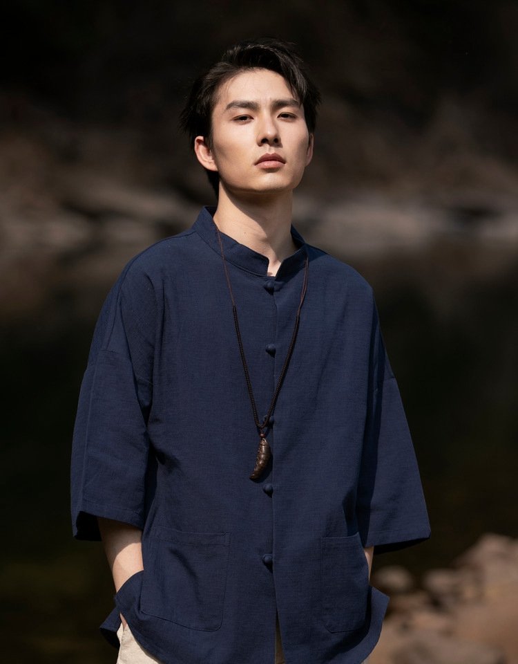 Chinese Style Linen Button-Down Shirt