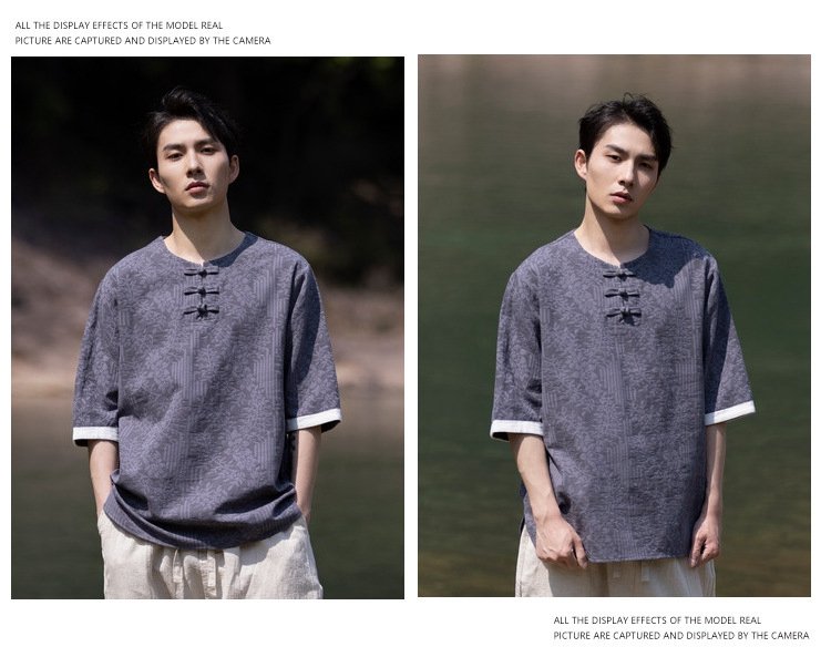 Chinese-Style Linen Shirt for Men