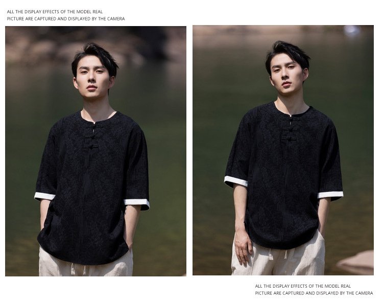Chinese-Style Linen Shirt for Men