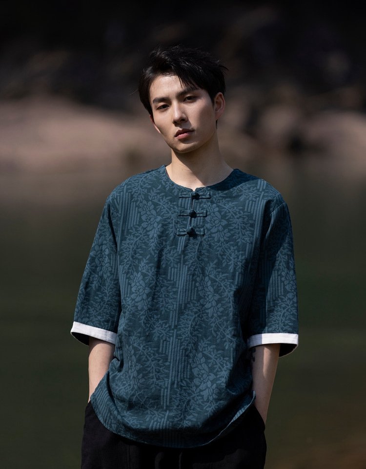 Chinese-Style Linen Shirt for Men