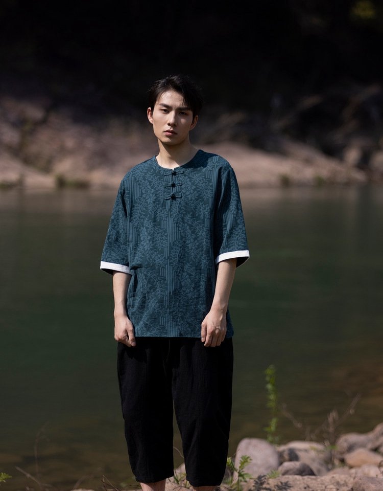Chinese-Style Linen Shirt for Men
