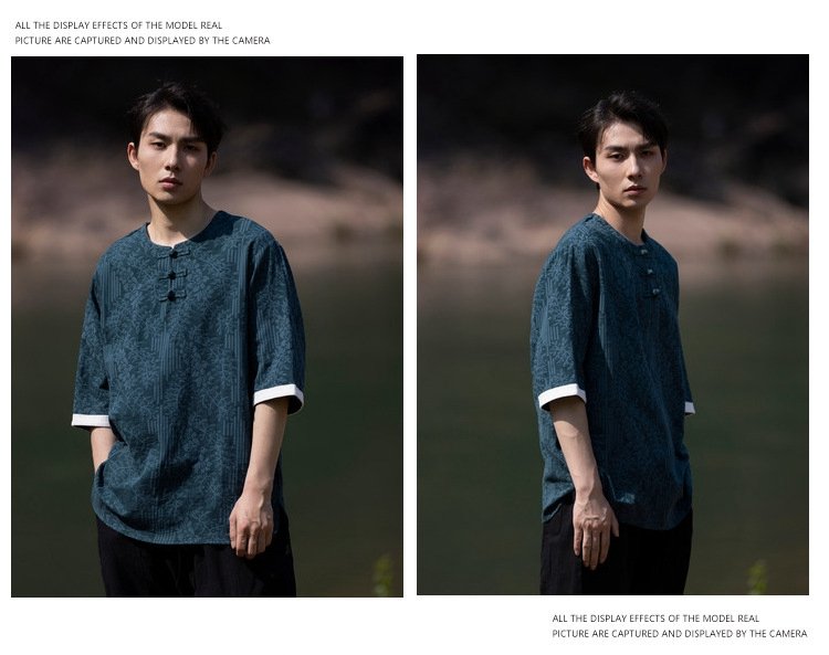 Chinese-Style Linen Shirt for Men