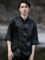 Stylish Chinese-Style Printed Shirt Retro Tang Shirt Men - Image 2